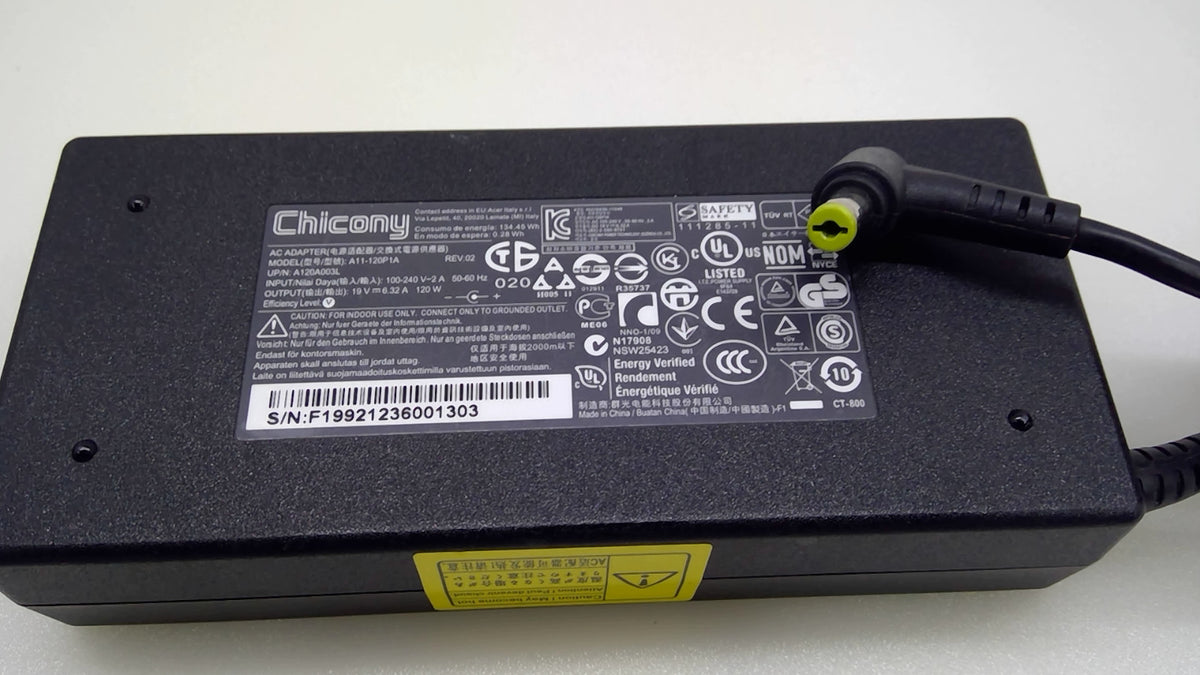 Genuine Chicony A11-120P1A 120W Laptop AC Adapter 19V 6.32A For Acer