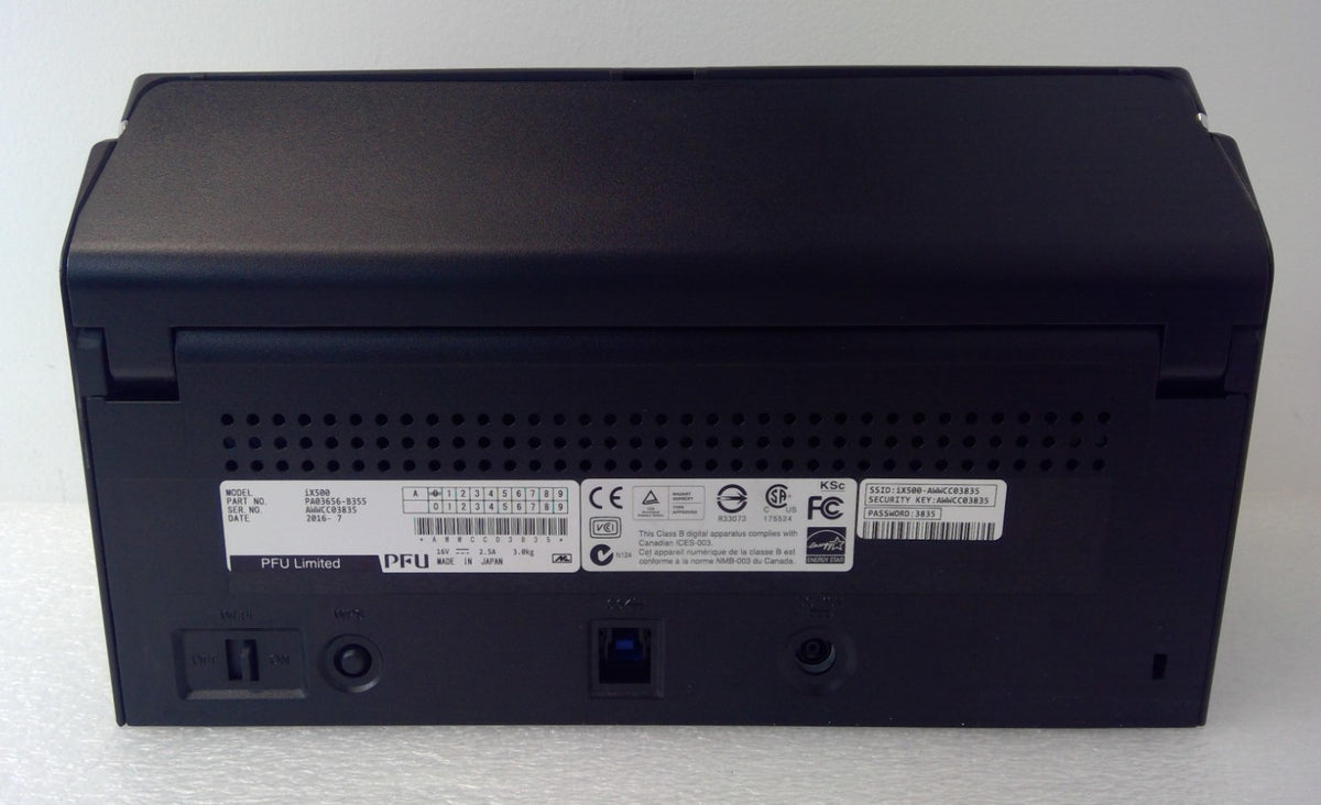 Fujitsu ScanSnap iX500 Wireless Color Duplex Document Scanner PA03656 NO AC