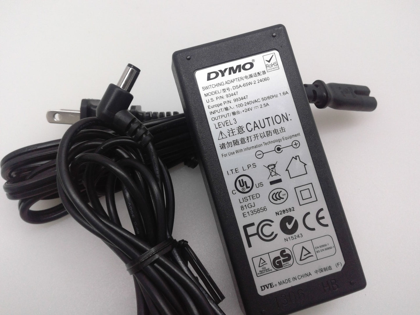Genuine DYMO Switching 24V 2.5A Power Supply & Adapter DSA-65W-2 24060