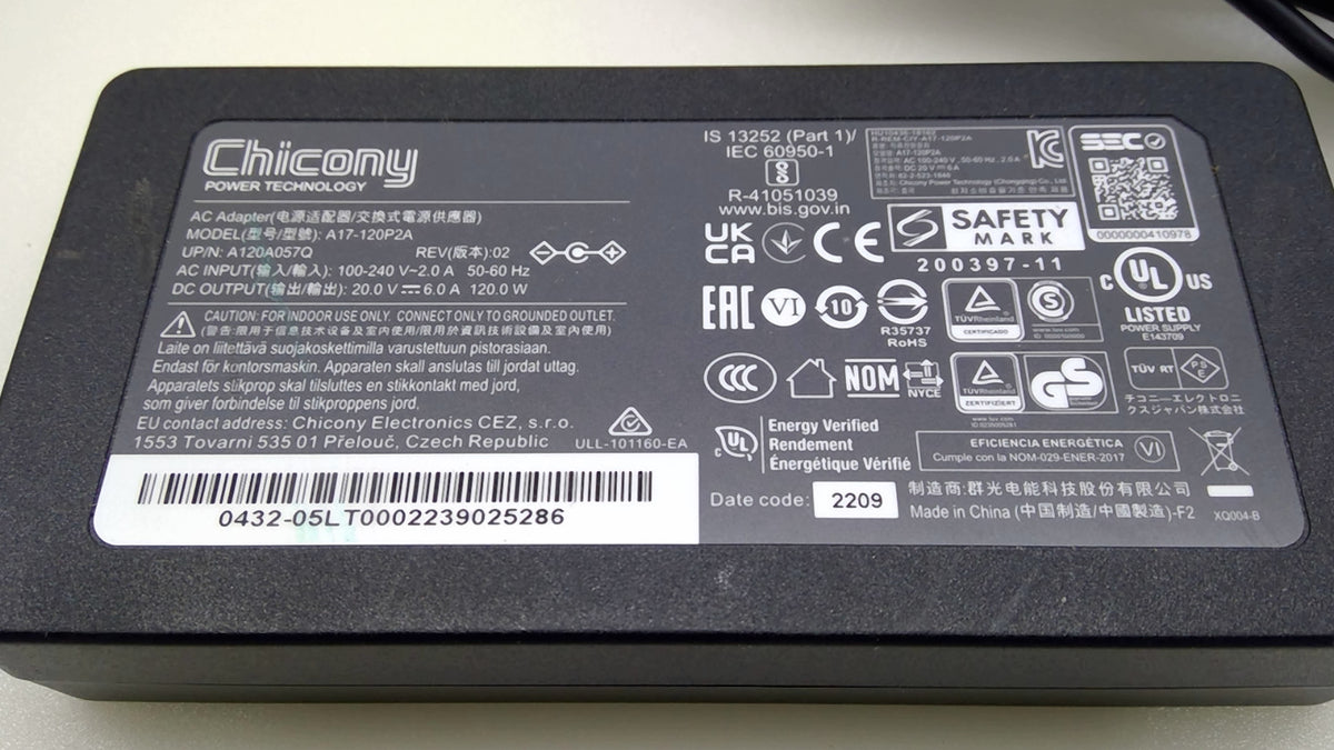 Chicony A17-120P2A 120W 20V 6A AC Power Adapter Charger for ASUS ROG NUC