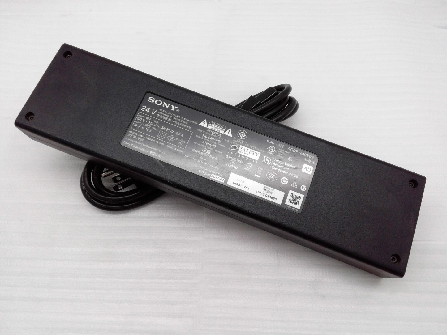 OEM/Original Sony AC Adapter 24V 10A ACDP-240E02 149311751 XBR-65X900E