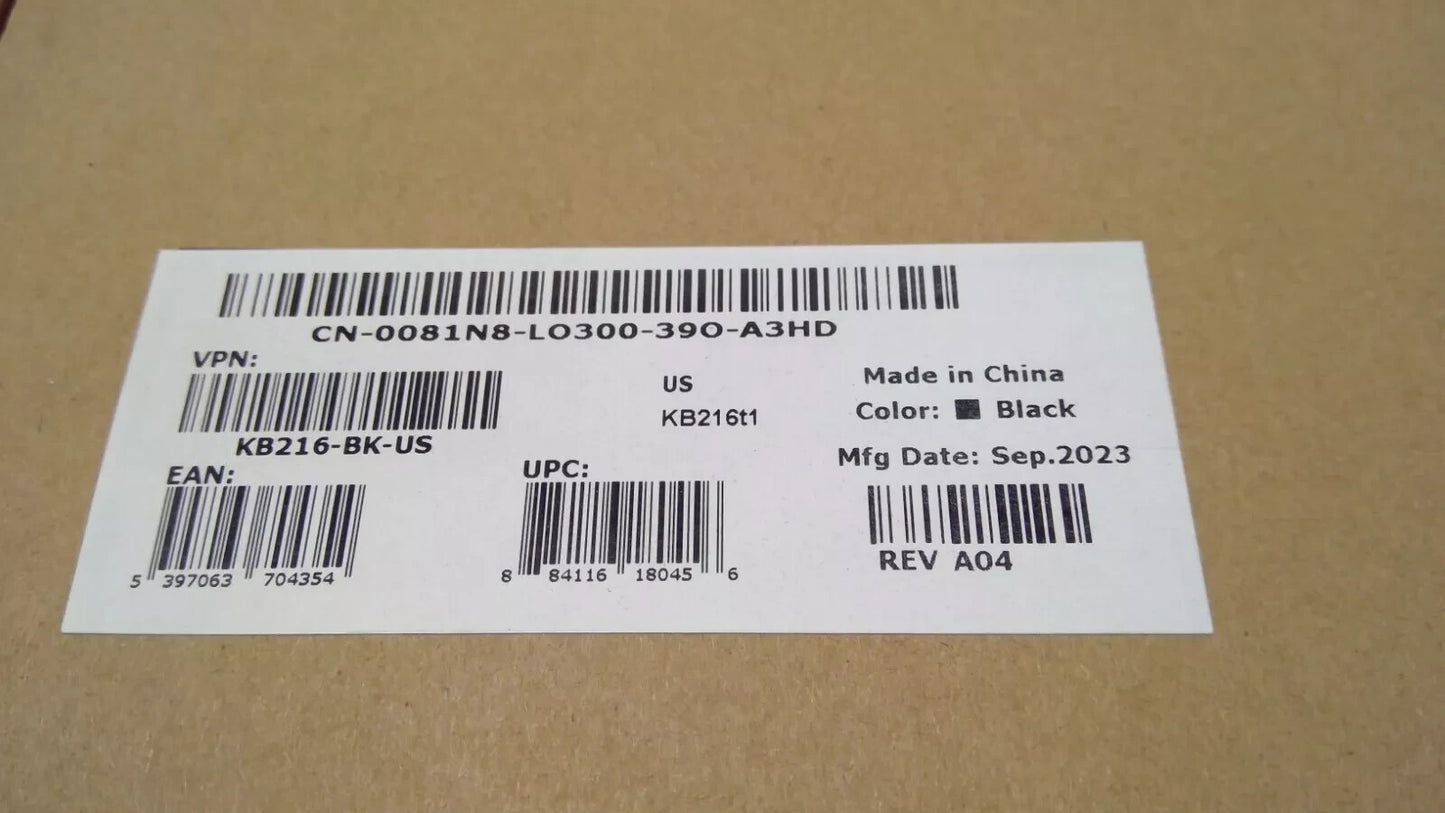 *LOT OF 10* Dell Wired Slim Keyboard KB216-BK-US - Multimedia USB - Black