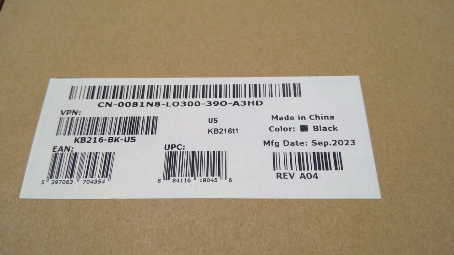 Dell Wired Slim Keyboard KB216-BK-US - Standard Desktop Multimedia USB - Black