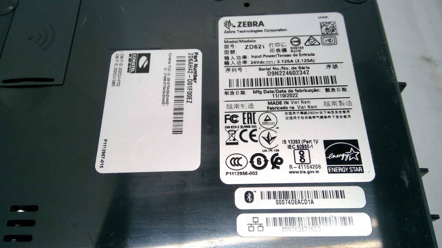 Zebra ZD621 Healthcare Direct Thermal Printer. ZD6AH42-D01F00EZ