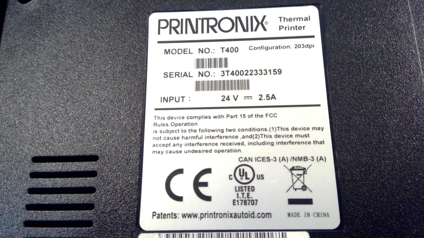 Printronix T400 203Dpi Desktop Thermal Printer