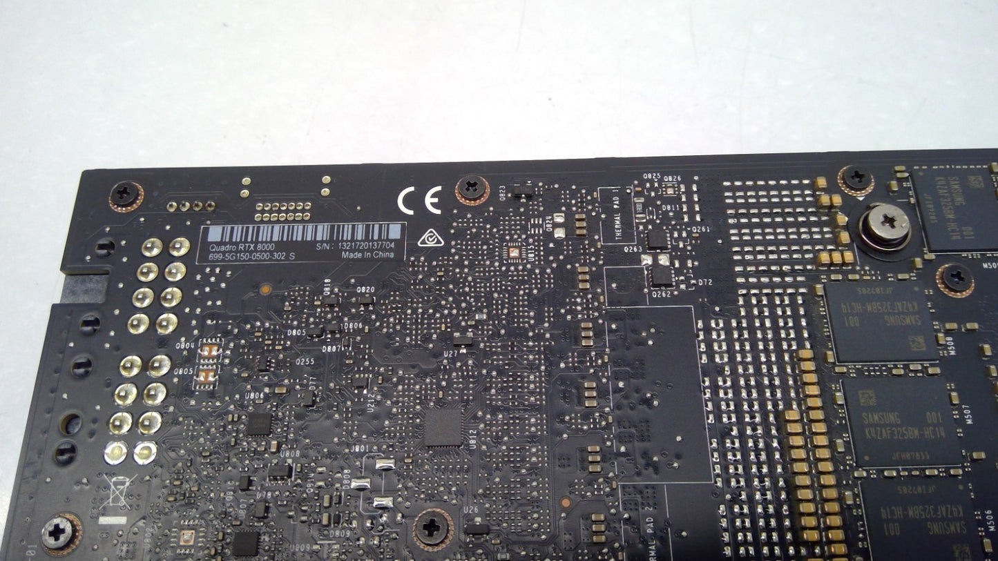 NVIDIA Quadro RTX 8000 48GB GDDR6 Graphics Card 699-5G150-0500-302 Tested
