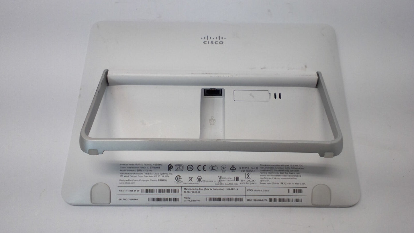 Cisco CS-TOUCH10 V04 Touchscreen TTC5-09 PoE Display