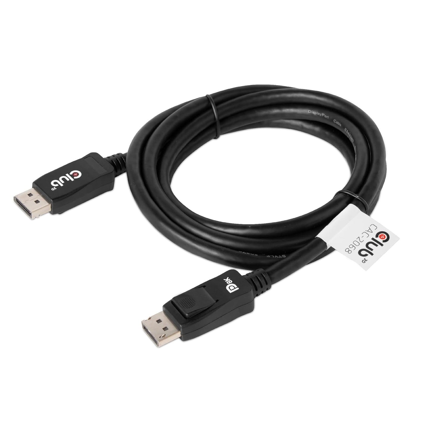 Club 3D CAC-2068 M/M 2M 6.56ft 28AWG DisplayPort 1.4 HBR3 Cable 32.4Gbps 8K 60Hz