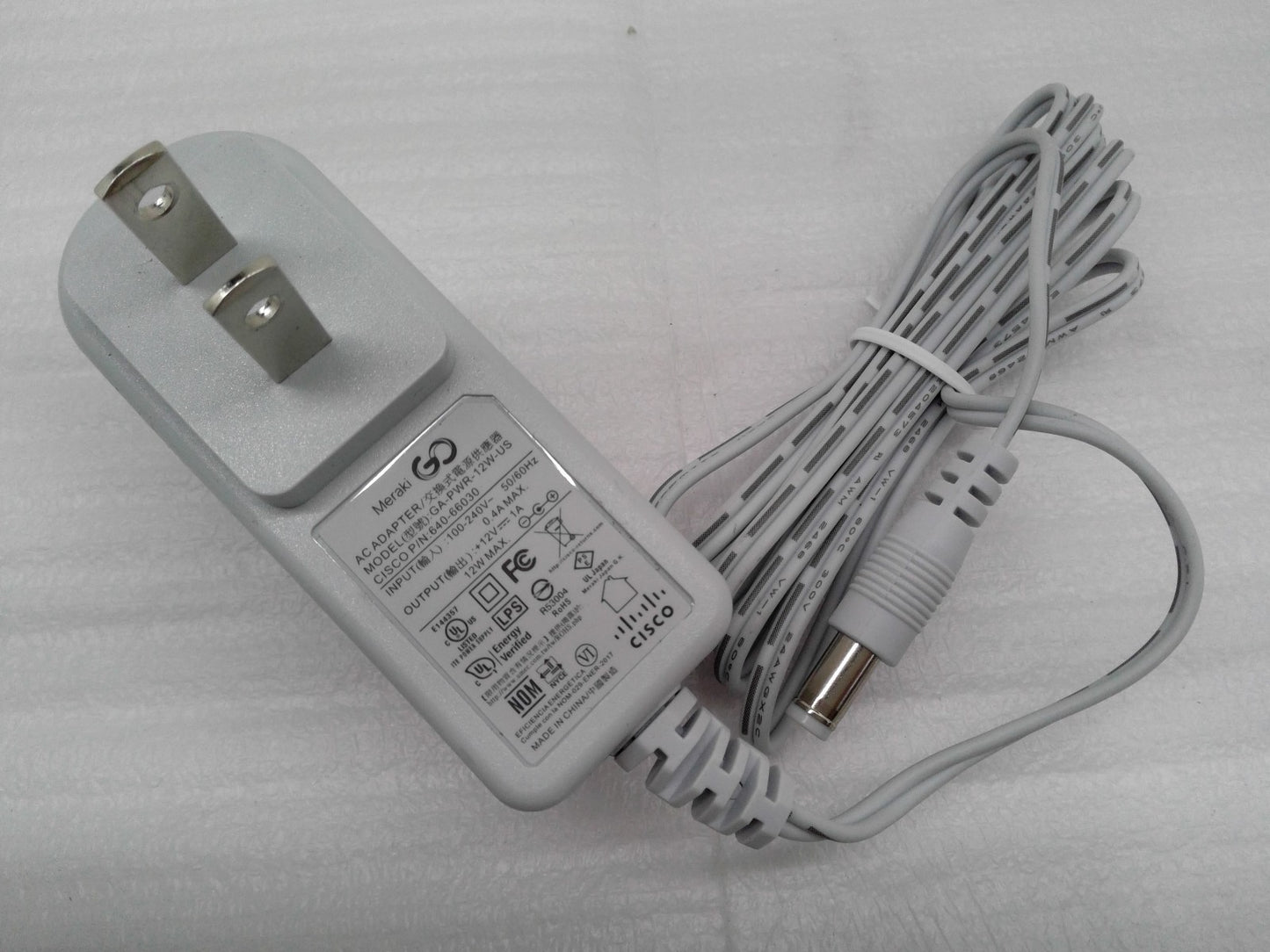 Lot of 10 New Cisco/Meraki Go GA-PWR-12W-US 12V 1A POWER AC ADAPTER