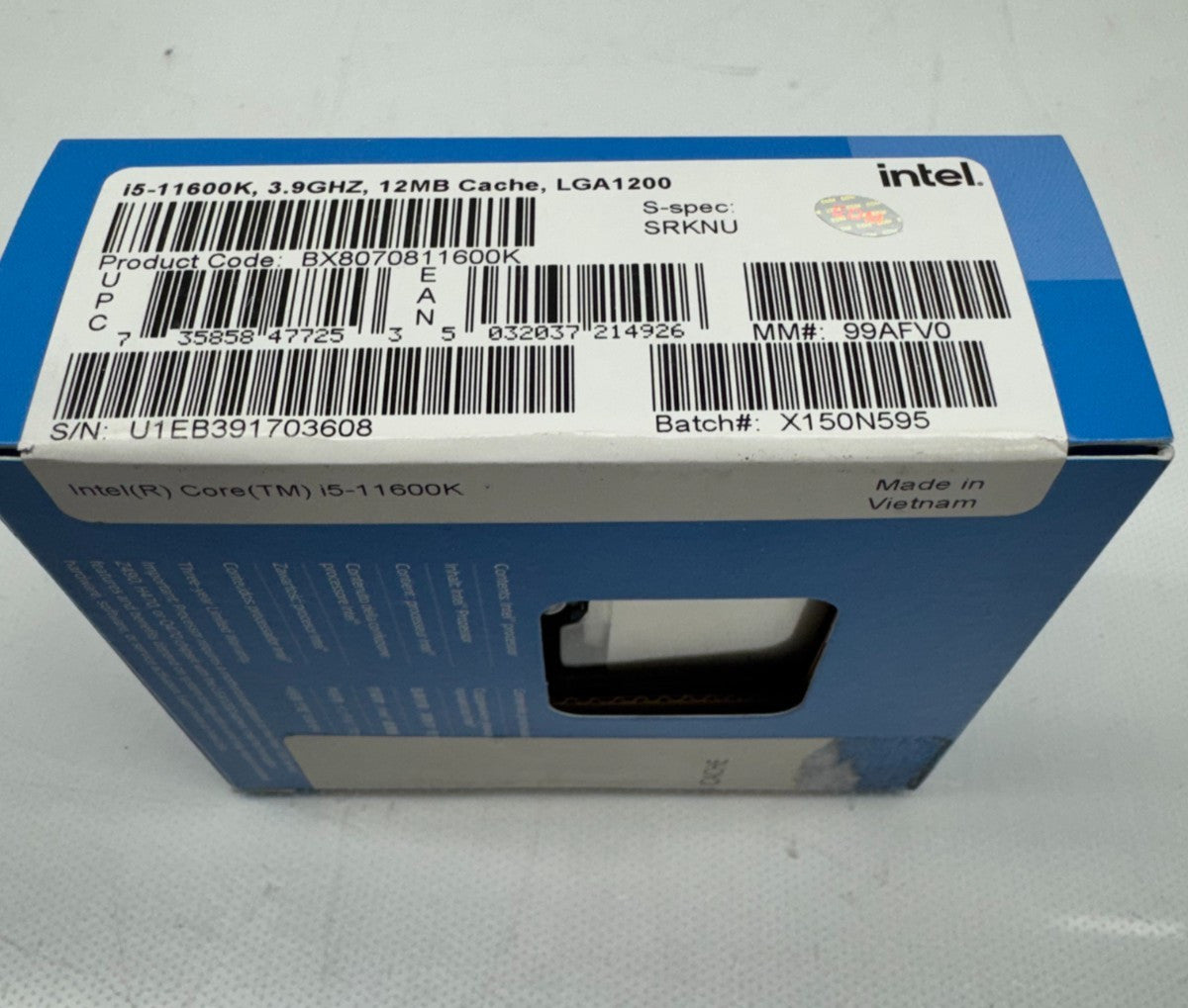 NEW Intel Core i5-11600K SRKNU Desktop Processor 3.9 GHz, 6-Core, 12-Thread