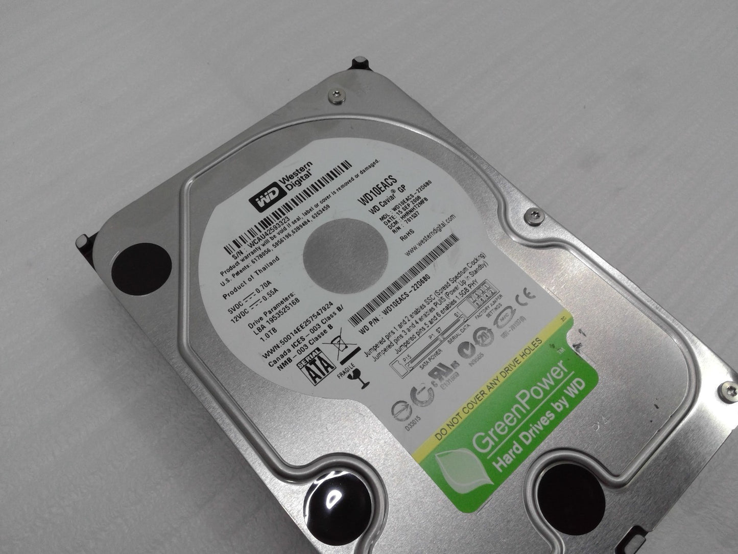 Western Digital WD10EACS-22D6B0 1TB 3.5" Internal Hard Drives