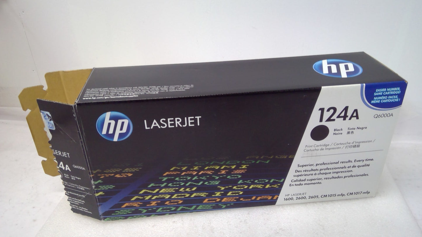 OPEN BOX Genuine HP 124A Black LaserJet Toner Cartridge Q6000A