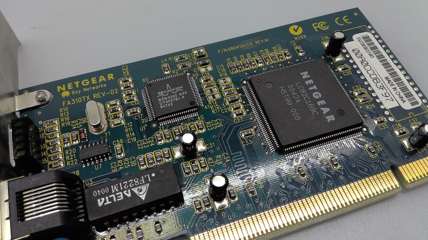 NETGEAR FA310TX Rev-02 P/N 6804100310 PCI Ethernet Network Card