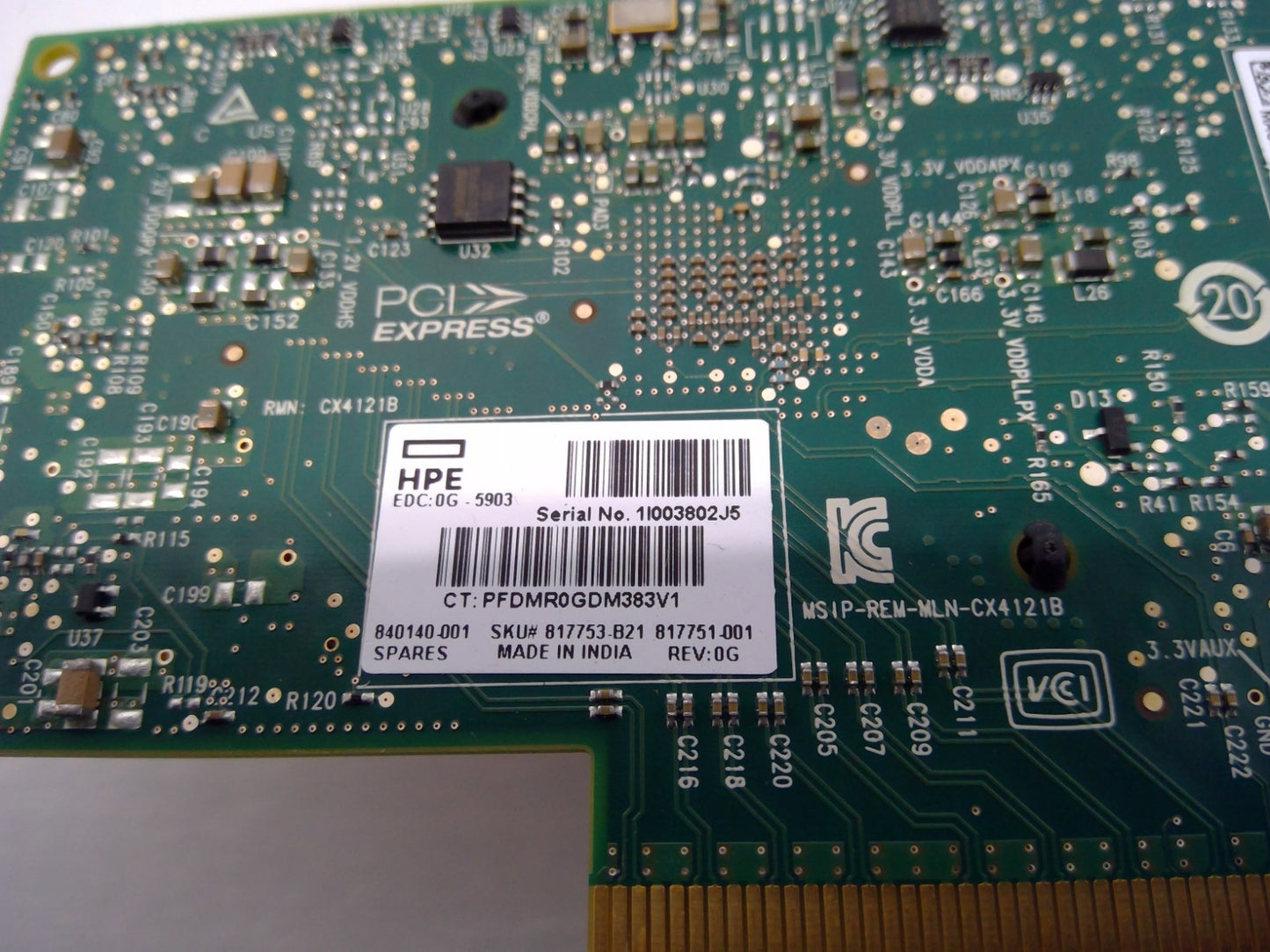 HPE 840140-001 Mellanox 10/25GbE 2-Port PCIe 3.0 x8 NIC 817751-001 NO Bracket
