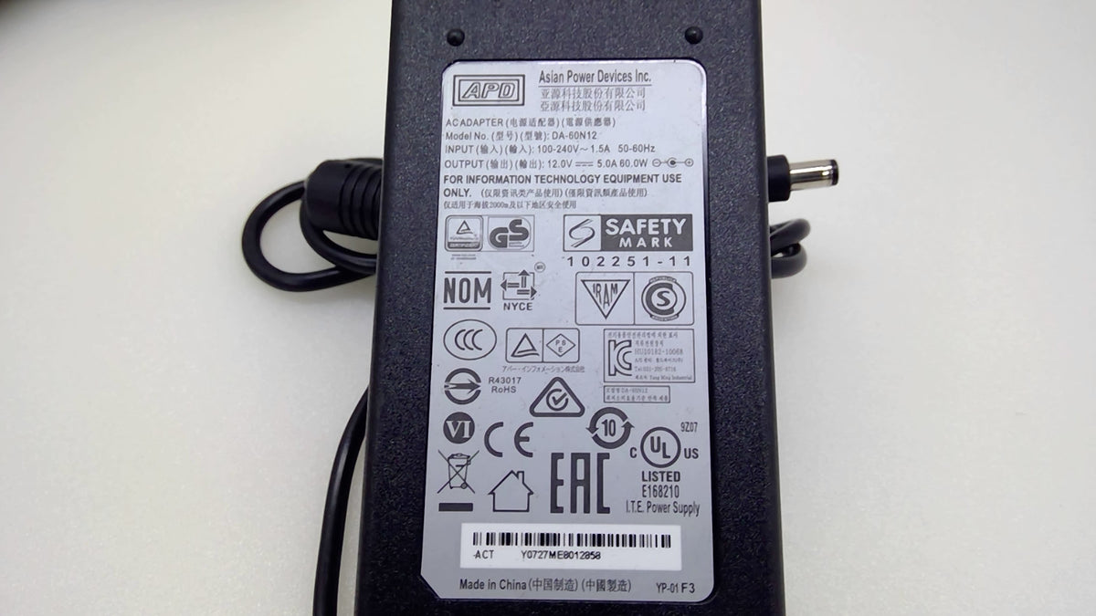 Genuine APD DA-60N12 60W AC Adapter 12V 5A 5.5x2.5mm For D-Link DIR-890L Router