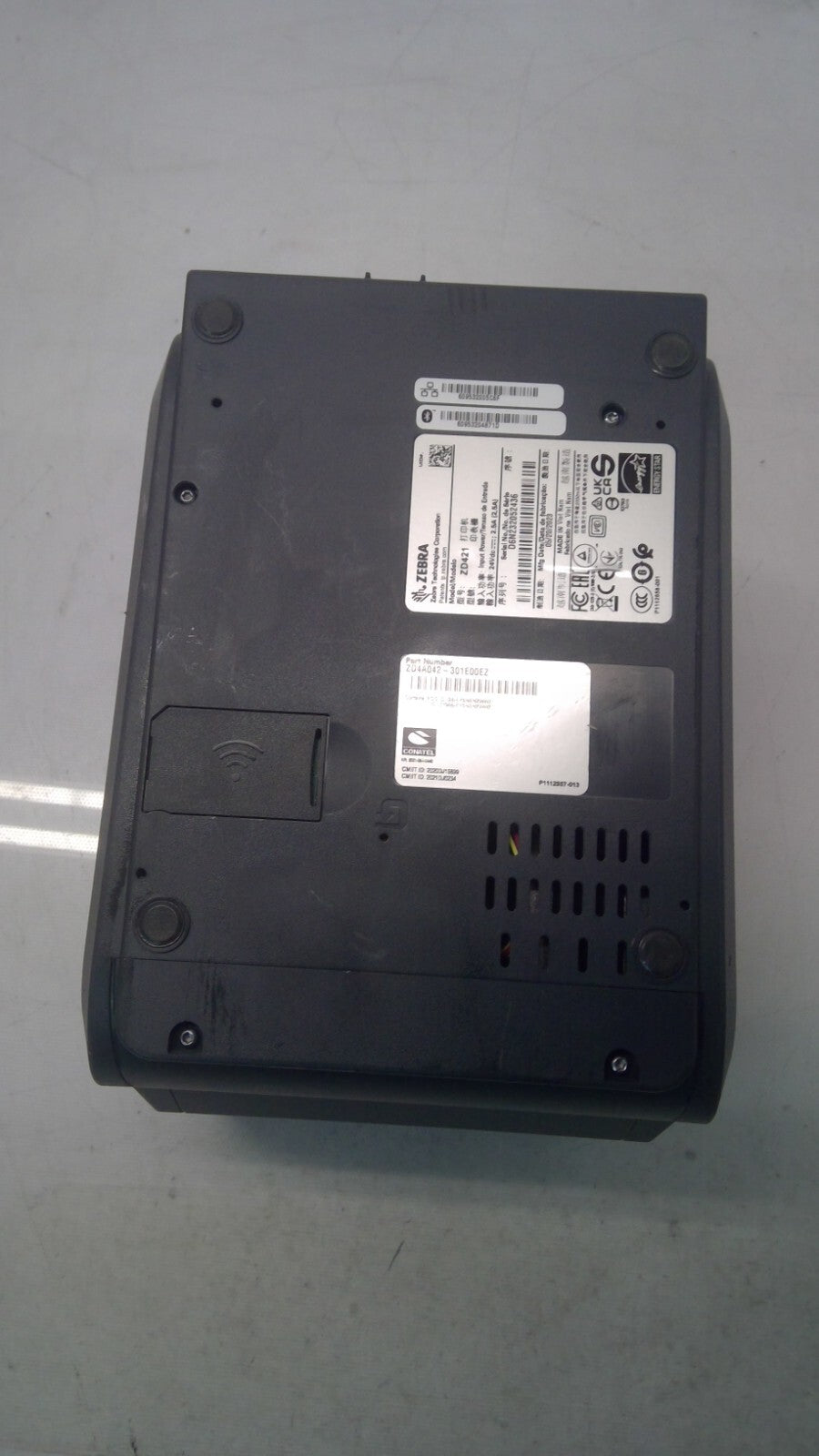 ZD4A042-301E00EZ Zebra ZD421 Thermal Printer. Used (Left button broken)