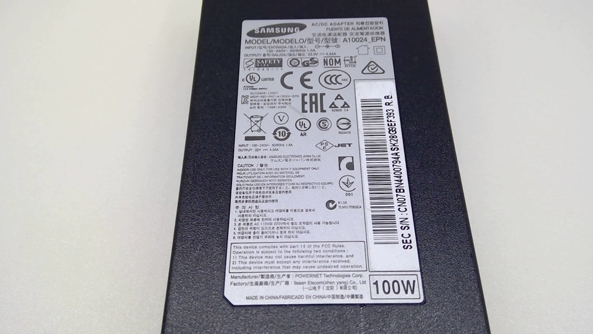 Genuine Samsung A10024_EPN 100W 22V 4.54A AC Adapter for S34E790C Monitor