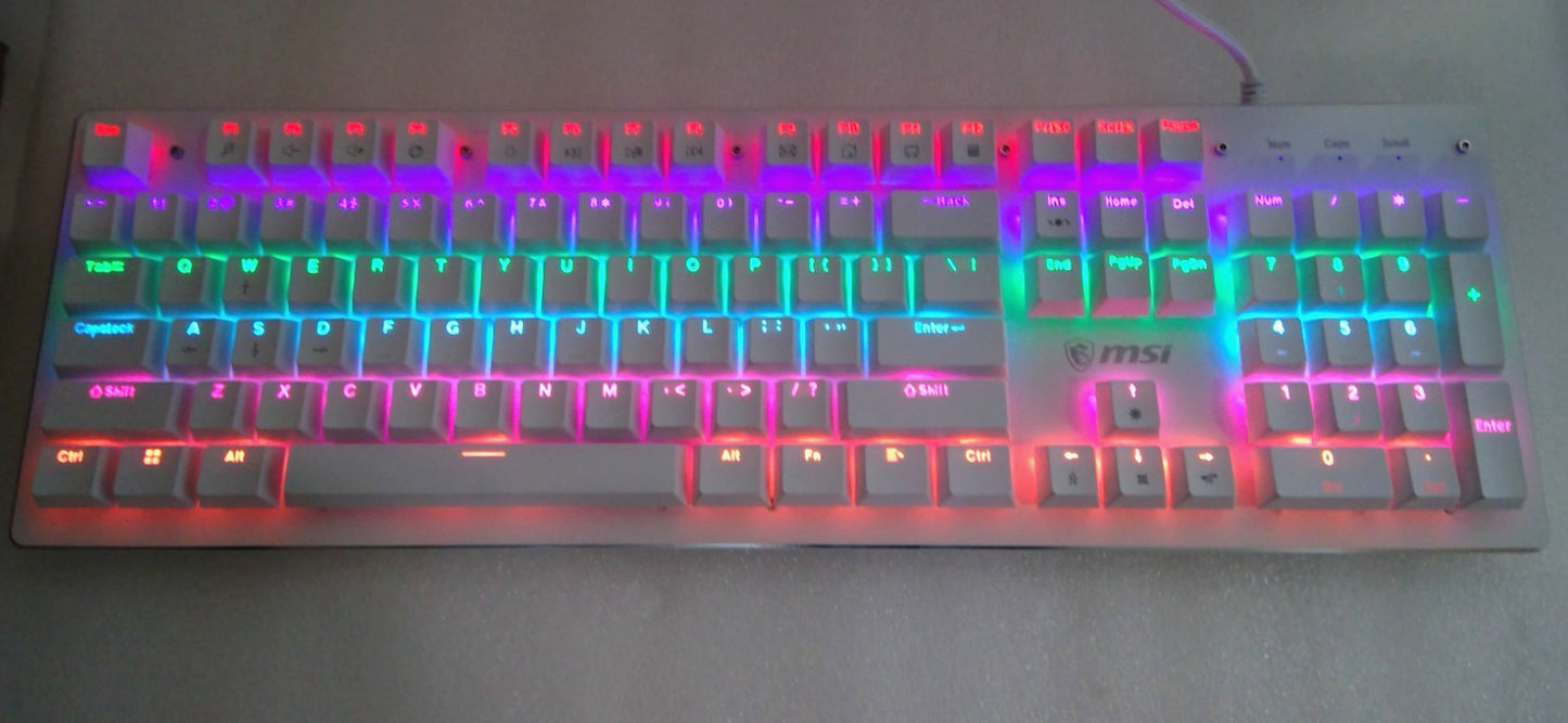 NEW MSI Gaming Mouse and Keyboard combo S11-04US328-LAX, (WHITE)