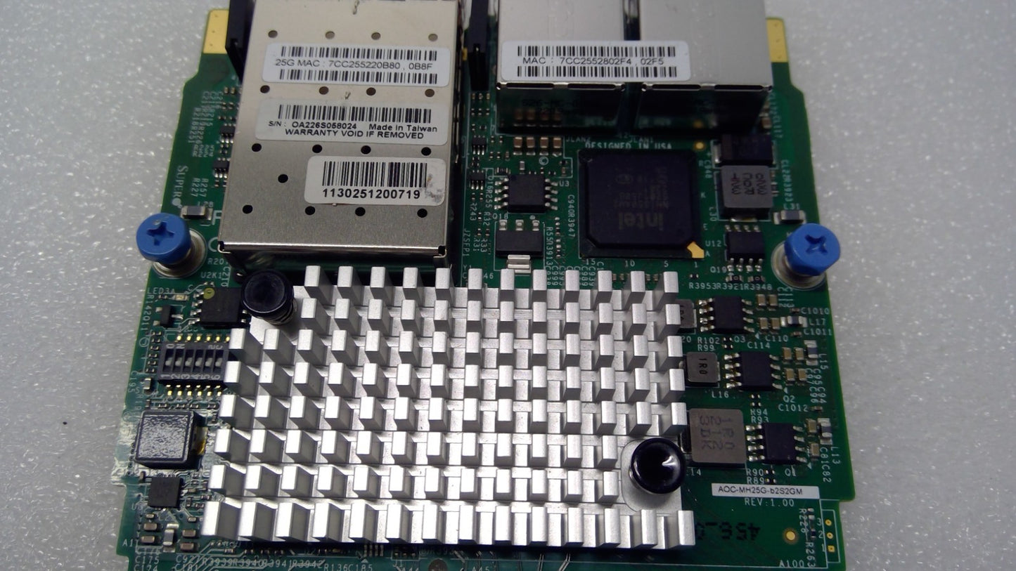 Supermicro AOC-MH25G-B2S2GM SIOM 25Gbps SFP28 BCM57414 10G 1G RJ45 Hybrid NIC