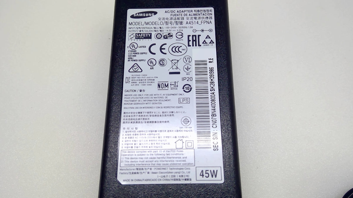Samsung A4514_FPNA 45W 14V 3.22A Monitor Adapter for C27F591