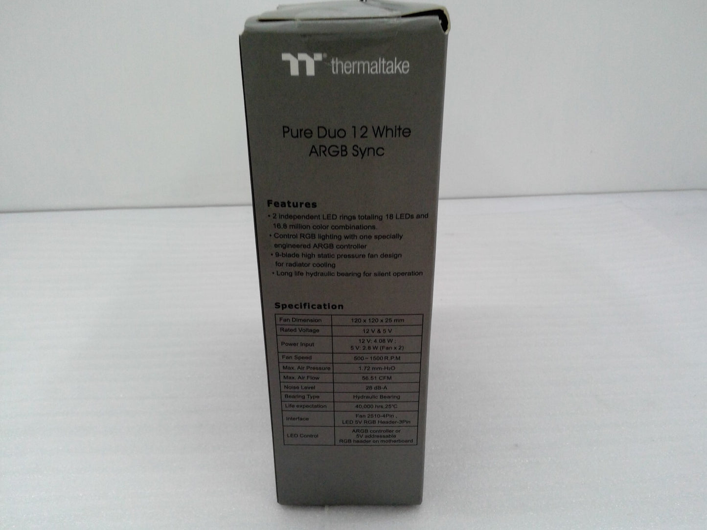 Thermaltake CL-F097-PL12SW-B Pure Duo 12 ARGB Sync Radiator Fan (2 Pack)-White
