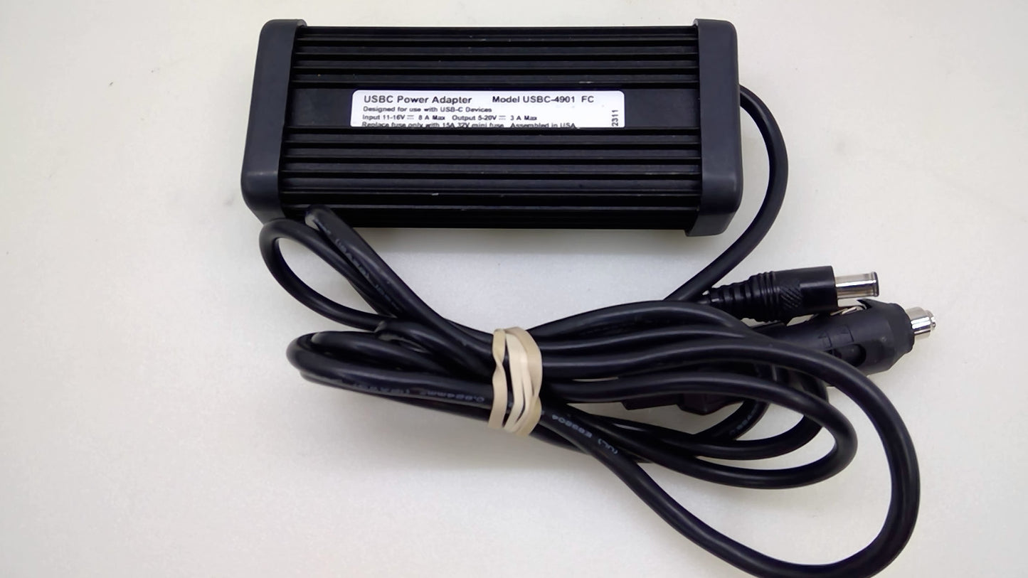 Lind USBC-4901 60W USB-C DC Car Adapter Dell XPS 15 9500 17 9700 Zebra