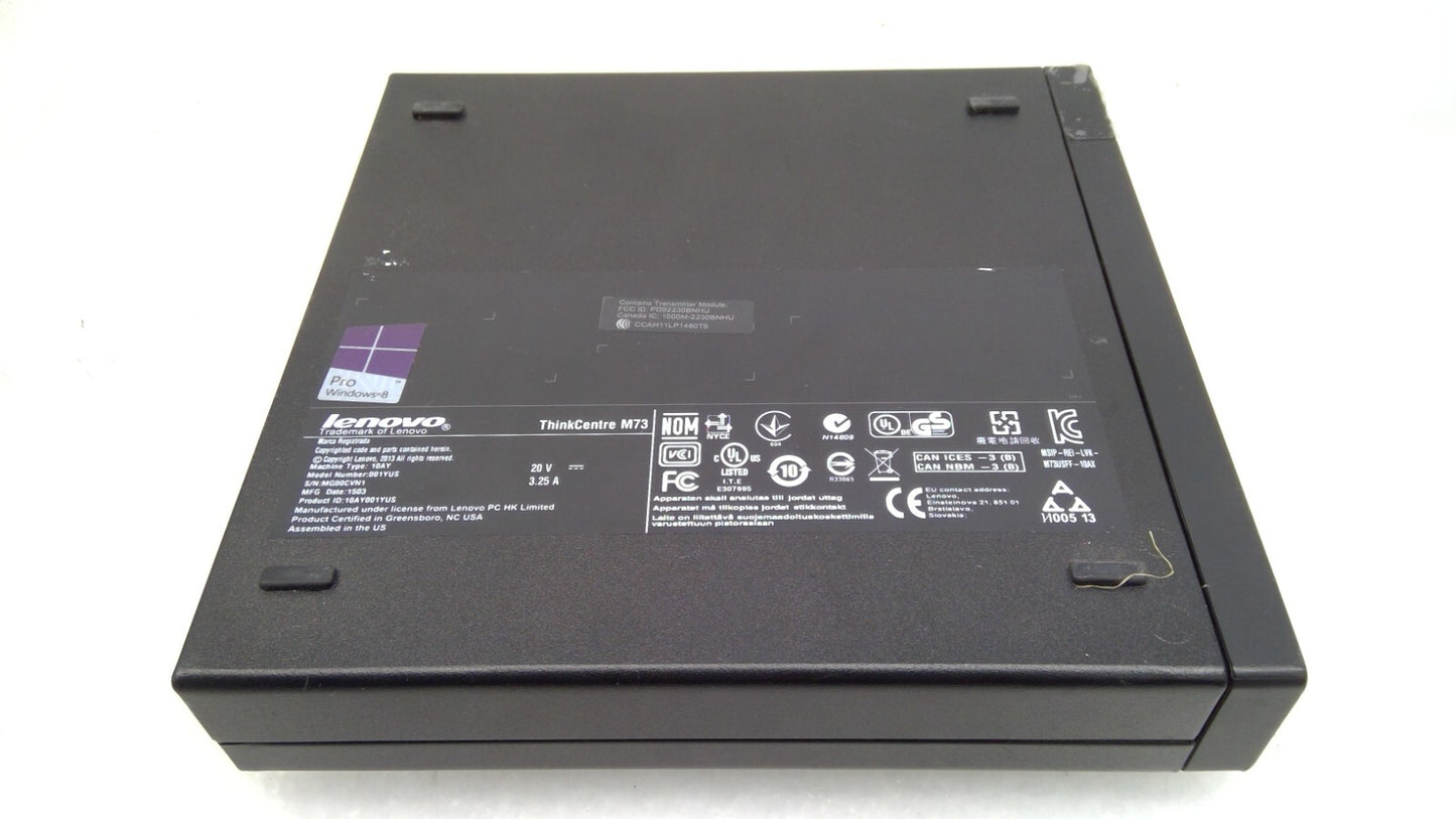 Lenovo ThinkCentre M73 Tiny Intel i5-4570T@2.9GHz 8GB DDR3 No HDD/OS