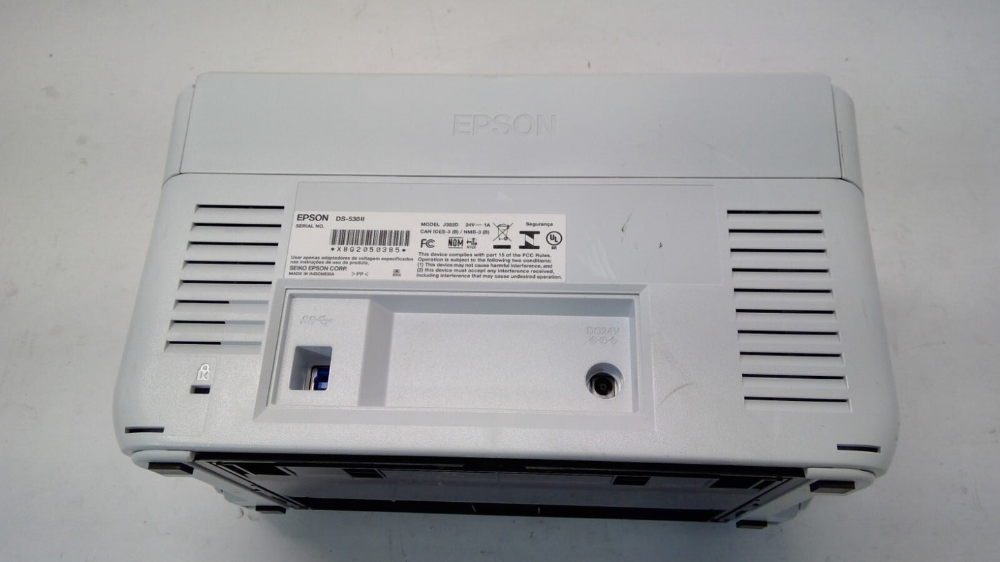 Epson DS-530 II J382D Color Duplex Document Scanner No Input Tray
