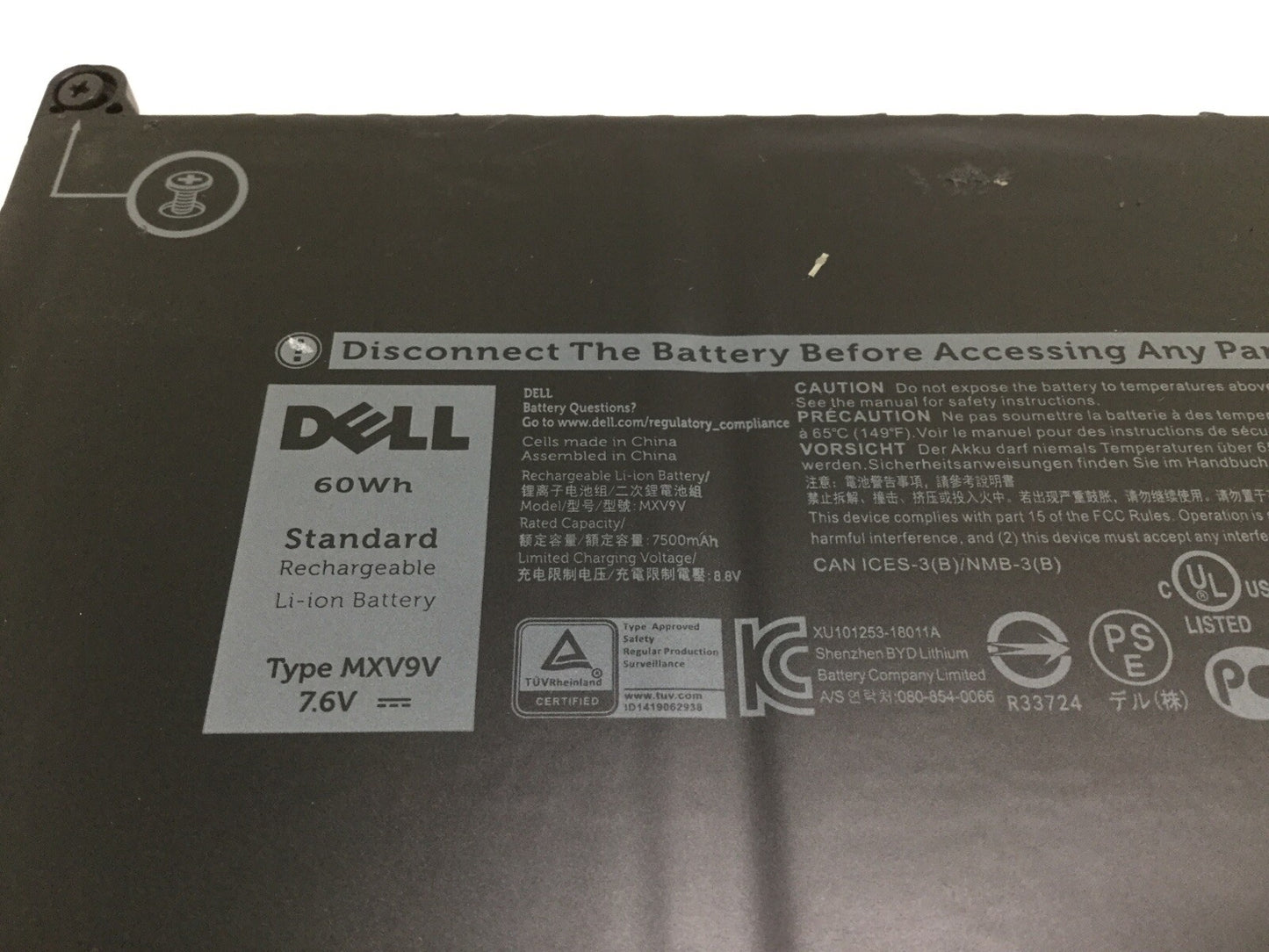 Genuine Dell LATITUDE 7300 7400 Battery 7.6V 60Wh 5VC2M N2K62 Type MXV9V