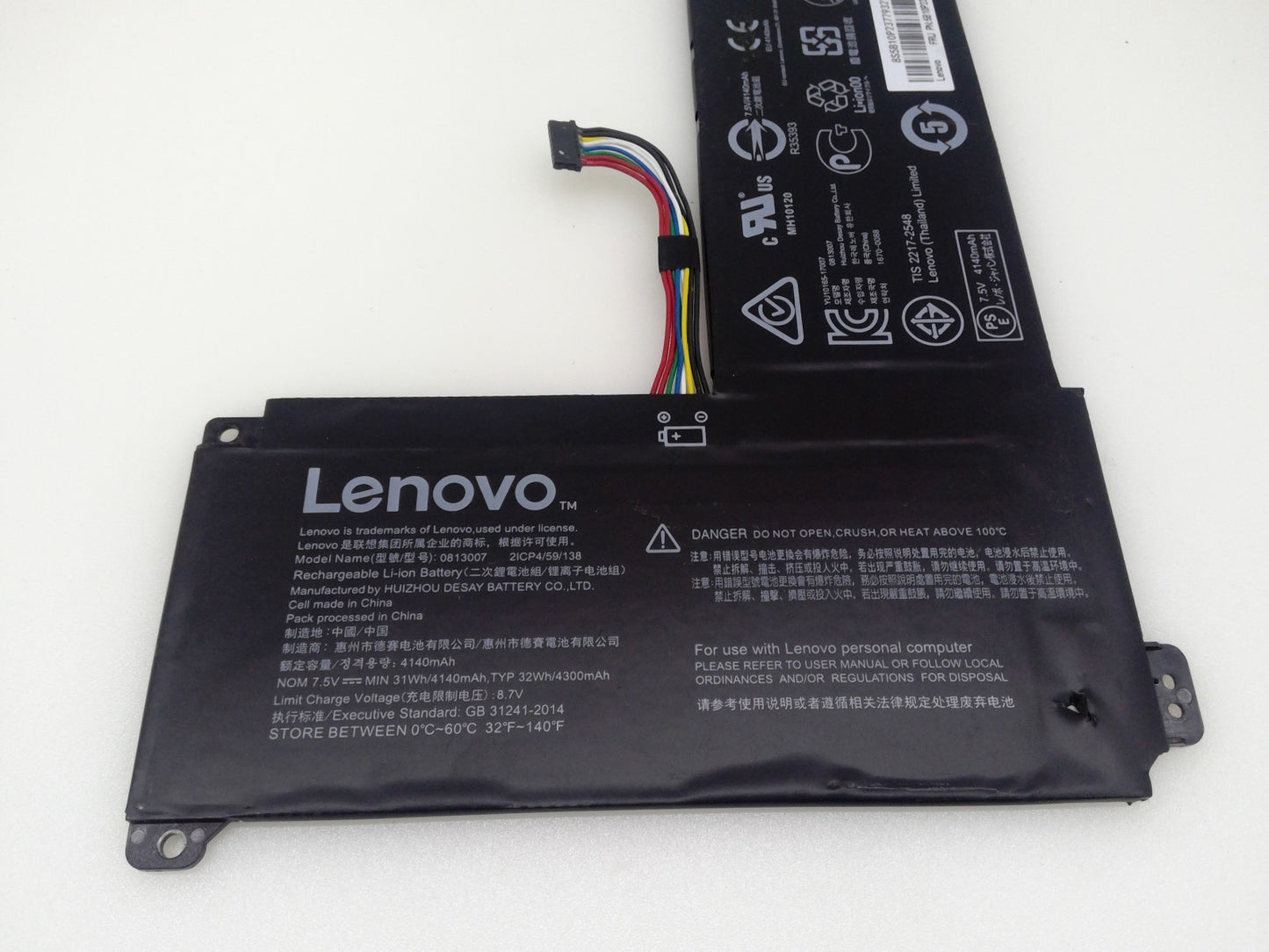 Genuine 0813007 2ICP4/59/138 Battery For Lenovo IdeaPad 120S-14 120S-14IAP 7.5V