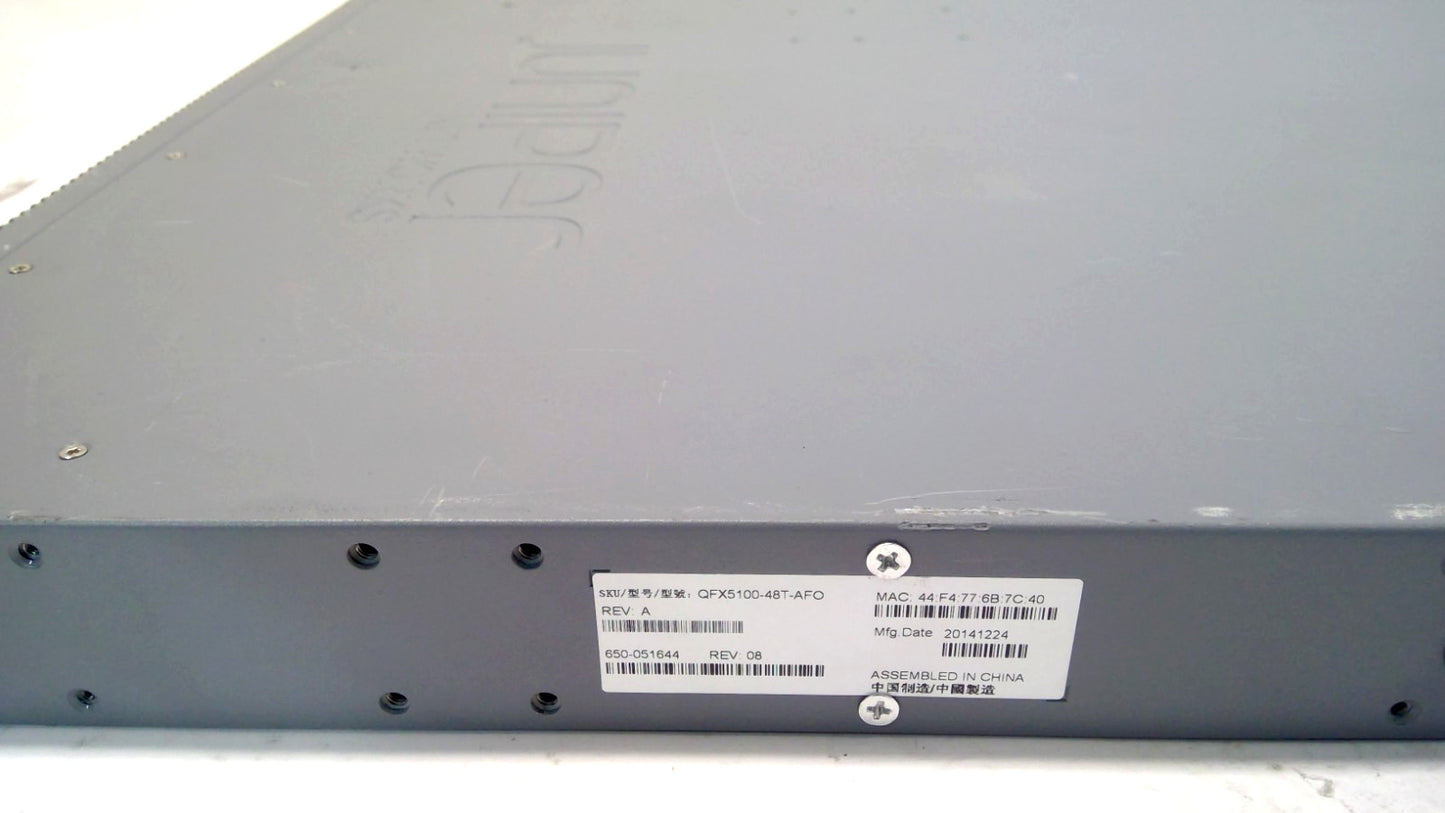 QFX5100-48T-AFO Juniper Networks QFX5100 48 x 10G Ports Layer 3 Ethernet switch