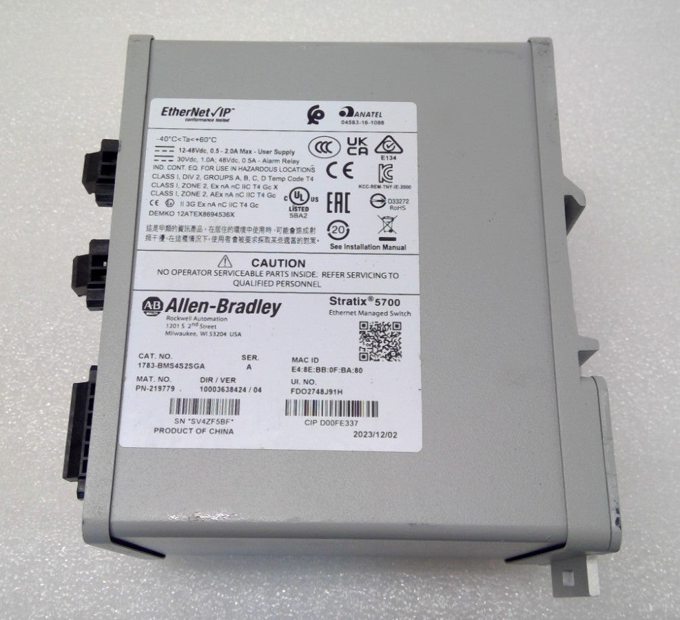 Allen-Bradley 1783-BMS4S2SGA 6-port Ethernet managed switch Stratix 5700