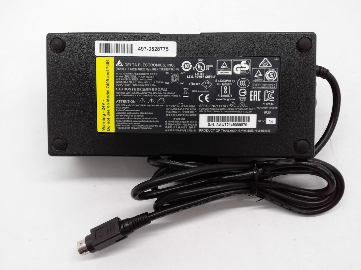 Original TADP-150AB A 24V 6.25A Round Hole 4-Pin Delta Power Adapter TADP 150AB