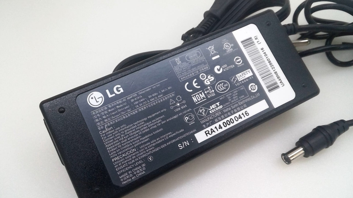 Genuine LG SD-B191A AC Adapter 110W 19.5V 5.64A Power supply W/cord