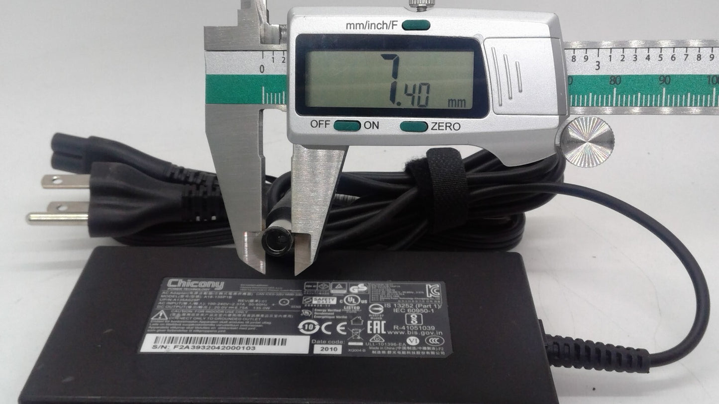 Chicony AC Adapter Model A18-135P1B 20V 6.75A 135W Tip 7.5mm
