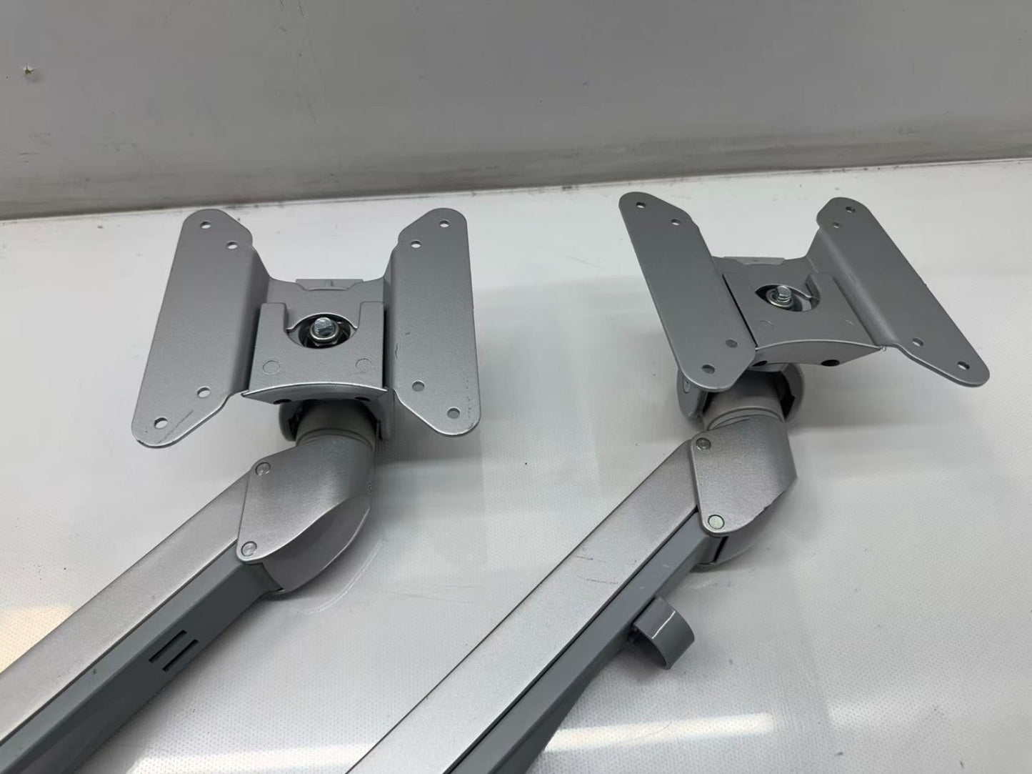 Monitor Desk Mount Stand Arm Screens 2pcs (No Screw) up to 34" -Silver