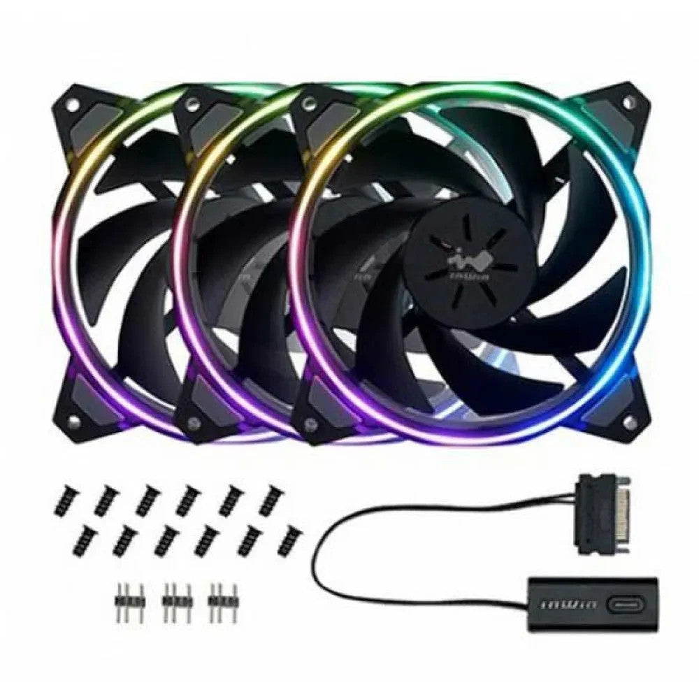 INWIN Sirius Loop ASL120 RGB 120mm Computer Case Fan - (3x Fans) Open Box