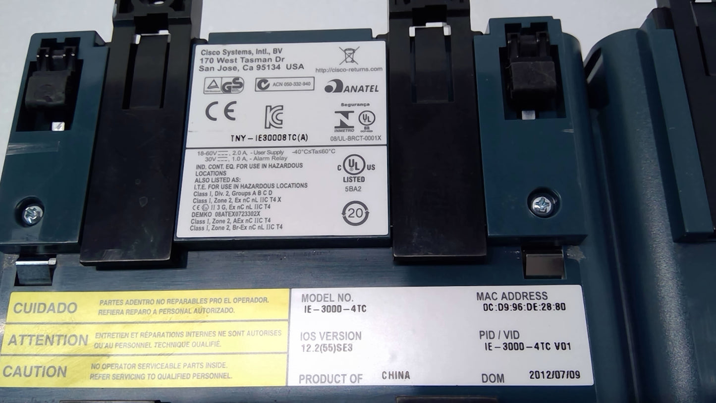 Cisco IE-3000-4TC 4-Port Managed Industrial Ethernet Switch w/ PWR-IE3000-AC
