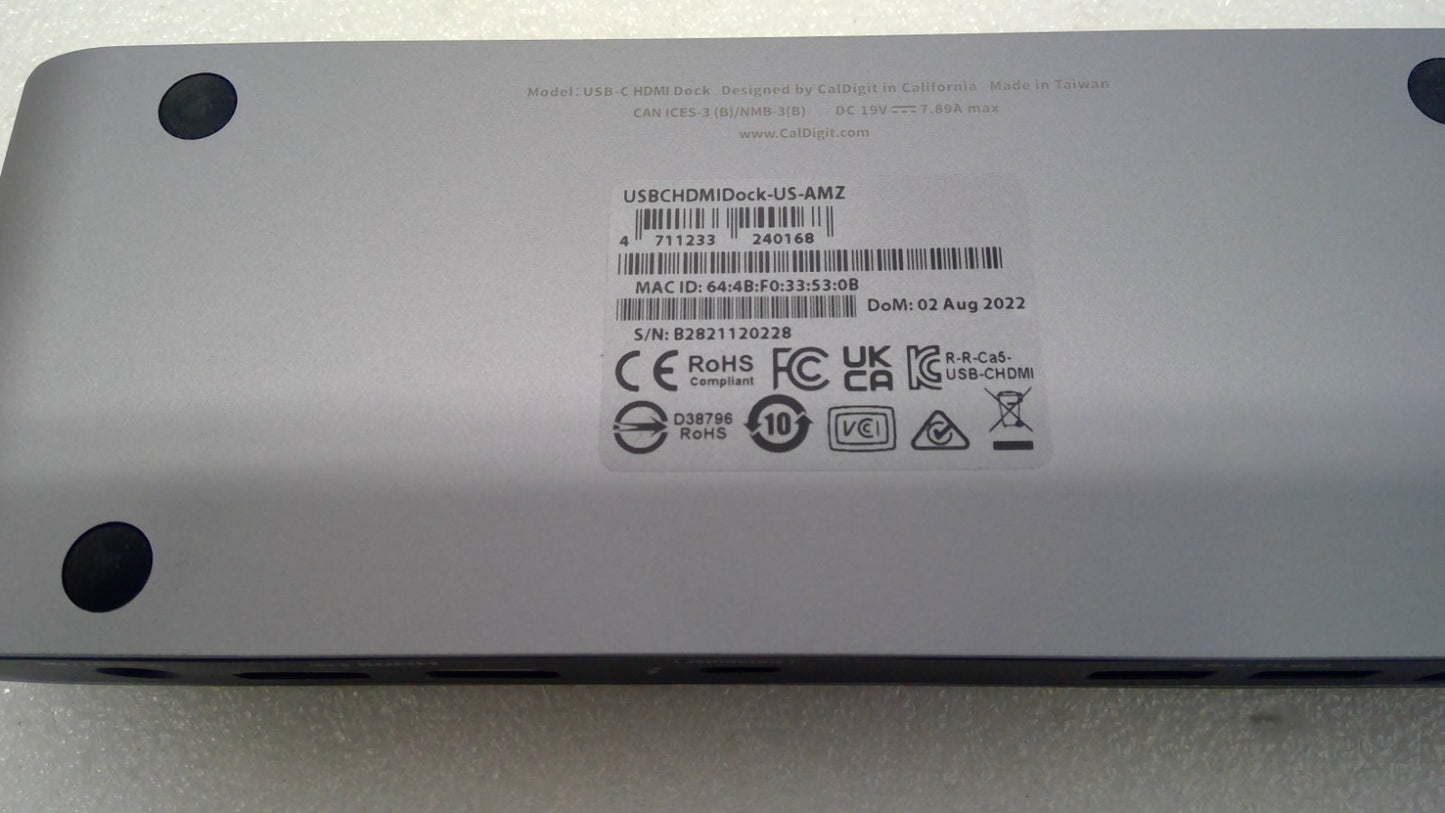 CalDigit USBCHDMIDOCK-US-AMZ Docking Station In Box w/ Power Supply