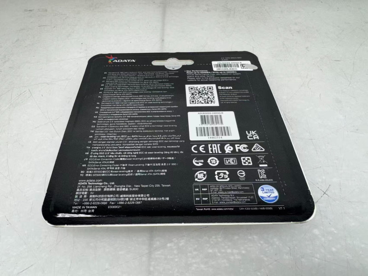 (Lot of 2) ADATA 240 GB SSD Ultimate SU630 2.5" SATA 6GB/s (New)