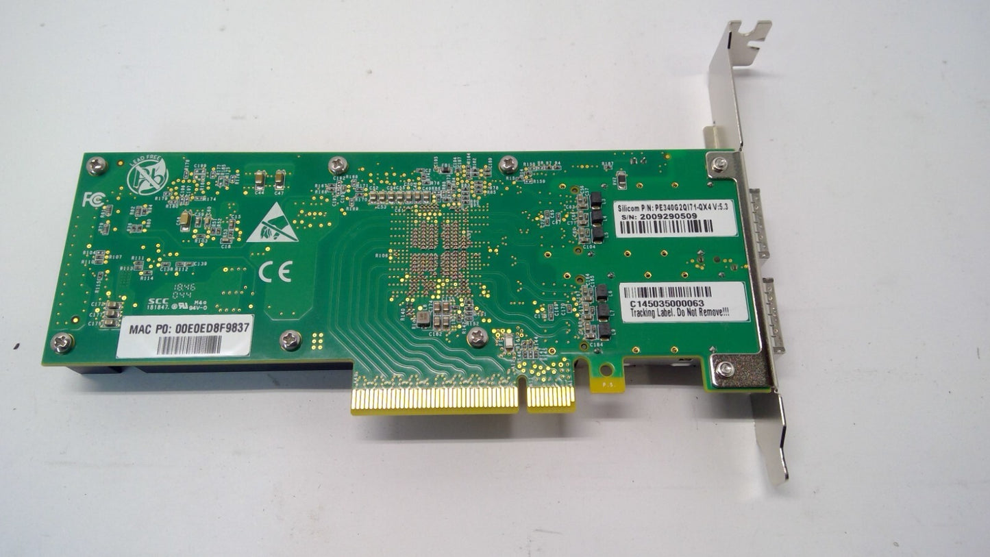 Silicom PE340G2QI71-QX4 QSFP+ Dual 40Gbe 40 Gigabit Ethernet PCIe Server Adapter