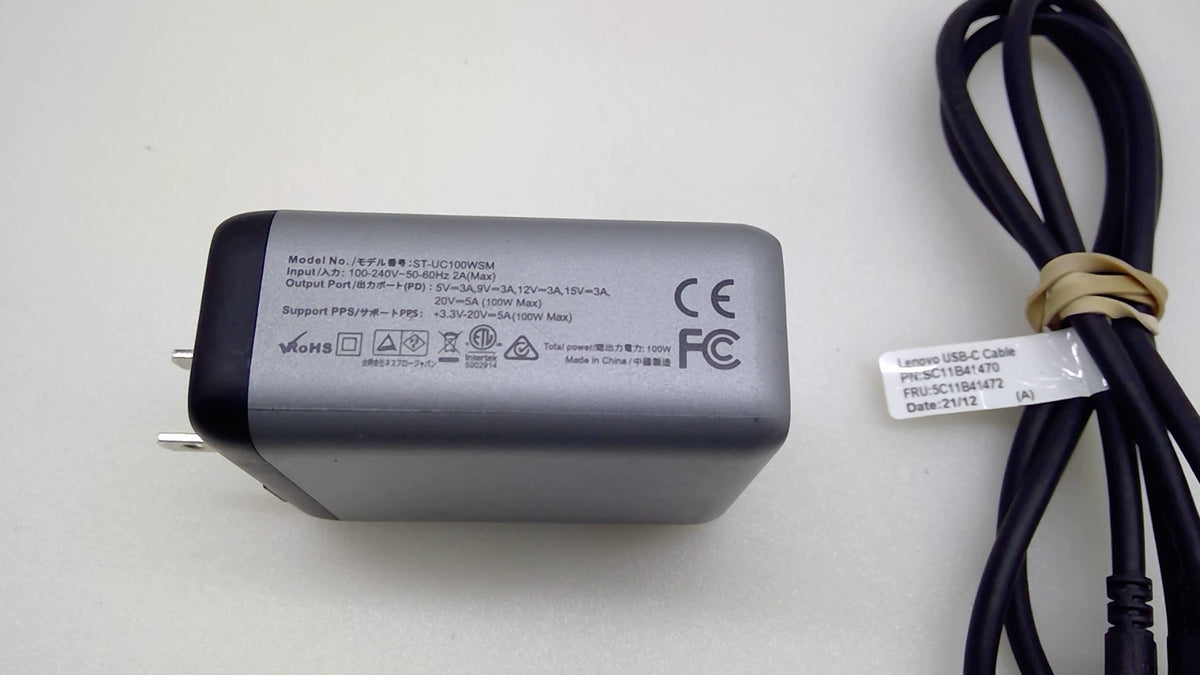 Satechi 100W USB-C PD GaN Wall Charger ST-UC100WSM w/USB-C Cable Space Gray