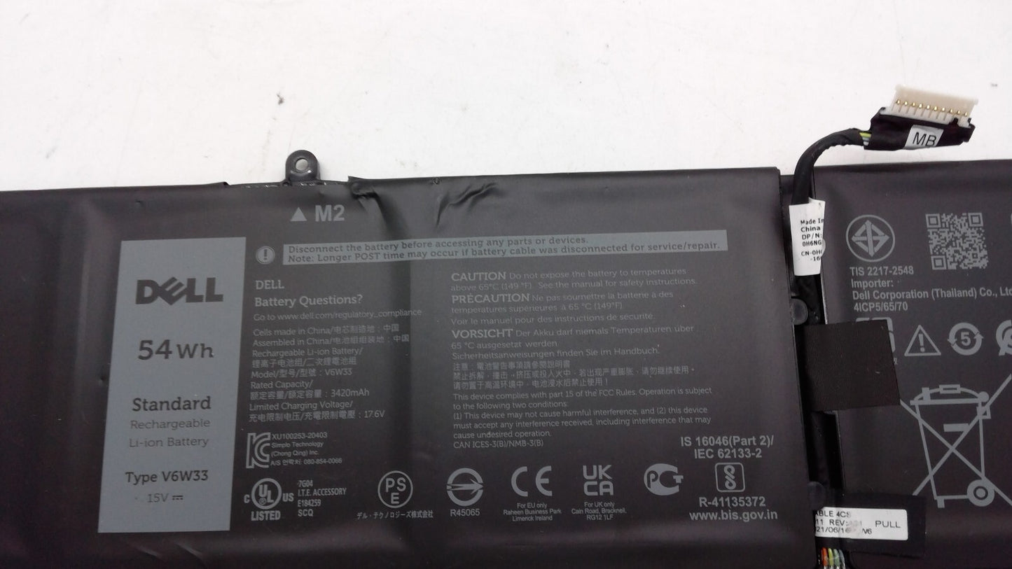Dell Inspiron 7415 2-In-1 15V 3420MAH 54WH 4-Cell Battery XDY9K VKYJX V6W33