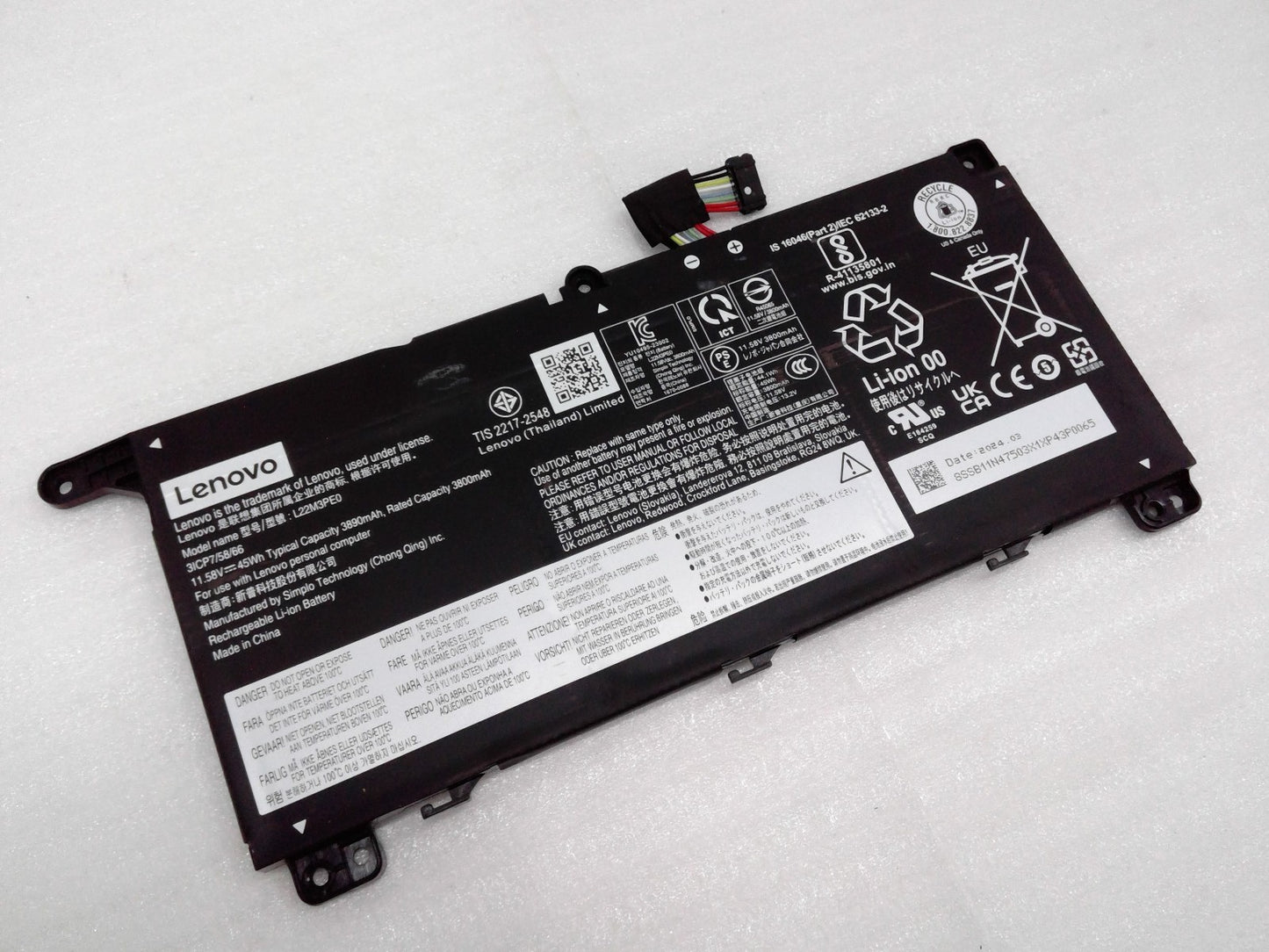 Original L22B3PE0 L22L3PE0 L22M3PE0 Battery for Lenovo Thinkbook 14 gen 6
