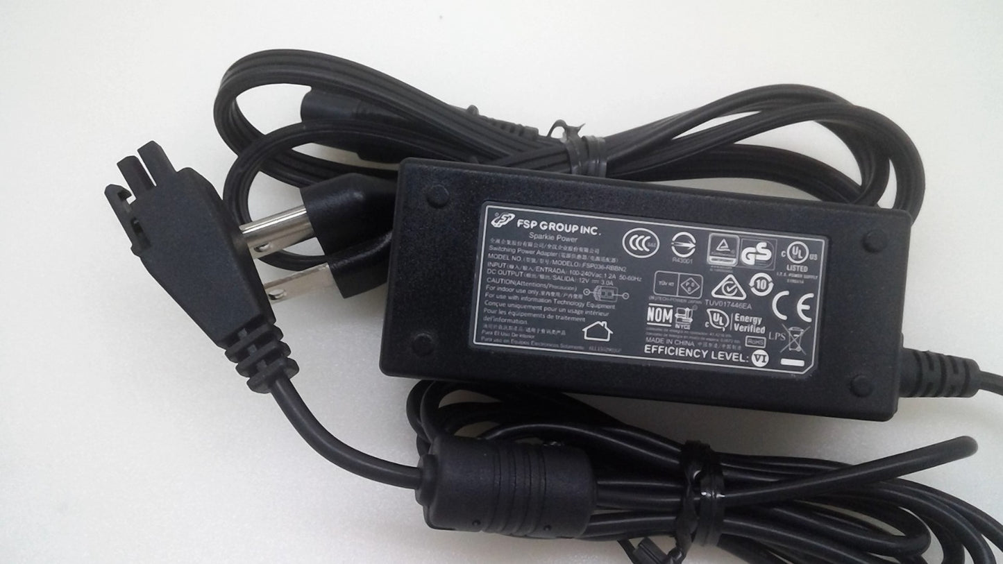 Genuine FSP FSP036-RHBN3 AC/DC Switching Power Adapter 12V 3A 36W 2-Pin W/cord