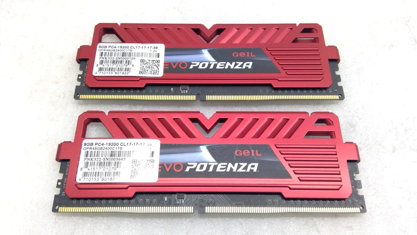 GeIL EVO POTENZA 16GB (2x8GB) DDR4 (PC4-19200) Desktop Memory GPR48GB2400C17S