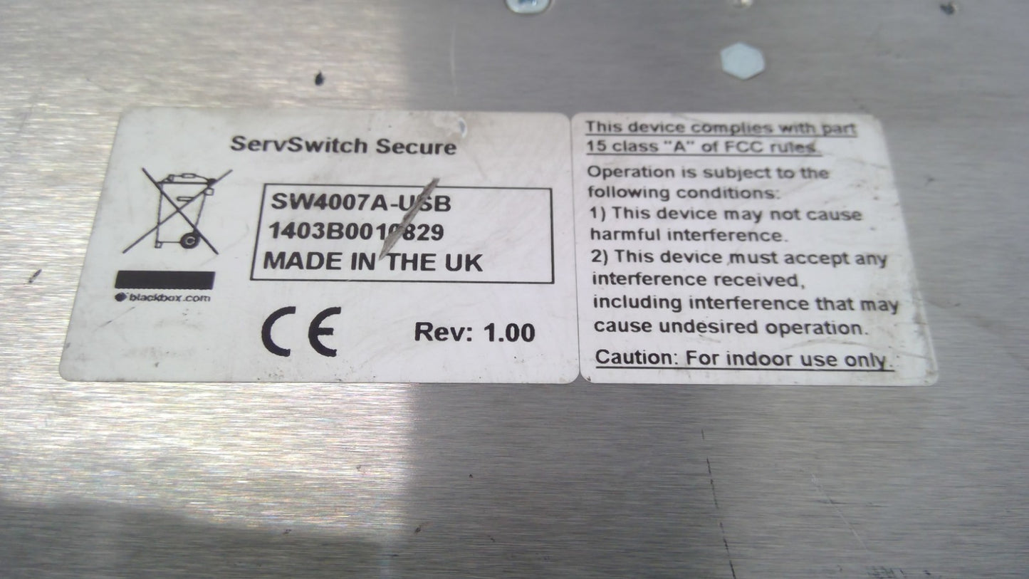 Black Box SW4007A-USB 4-Port ServSwitch Secure with USB KVM Switch