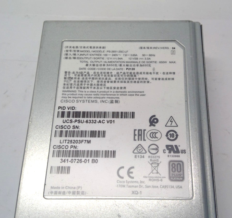 Cisco UCS-PSU-6332-AC 650W Power Supply FOR UCS 6300 series