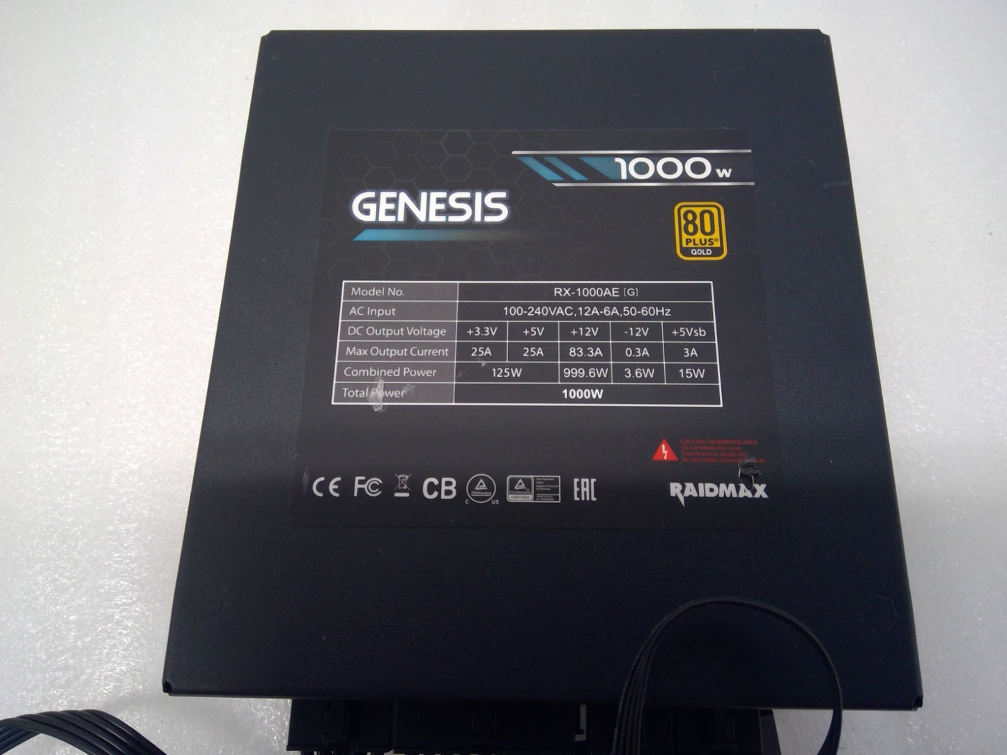 Raidmax RX-1000AE 1000W 80 Plus Gold semi-modular ATX Power Supply