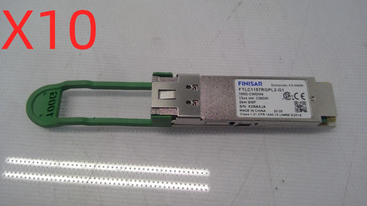 LOT OF 10 FINISAR FTLC1157RGPL2-G1 100G QSFP28 CWDM4 2KM 13XXnm SMF FTLC1157RGPL